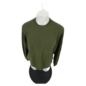 Faconnable XL Men Pullover Crewneck Wool Sweater Green Long Sleeve 45-6